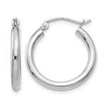 Gold Lightweight Classic Hoop Earrings - 14k White Gold / 2.5 mm / 20 mm