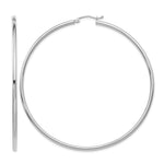 Gold Lightweight Classic Hoop Earrings - 14k White Gold / 2.5 mm / 65 mm