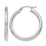 Gold Lightweight Classic Hoop Earrings - 14k White Gold / 3 mm / 30 mm
