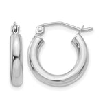 Gold Lightweight Classic Hoop Earrings - 14k White Gold / 3 mm / 16 mm