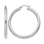 Gold Lightweight Classic Hoop Earrings - 14k White Gold / 4 mm / 45 mm