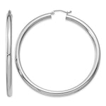 Gold Lightweight Classic Hoop Earrings - 14k White Gold / 4 mm / 60 mm