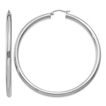 Gold Lightweight Classic Hoop Earrings - 14k White Gold / 4 mm / 65 mm