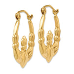 Gold Claddagh Hoop Earrings - 14k Yellow Gold / 2.75 mm / 19.5 x 22.25 mm