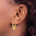 Gold Claddagh Hoop Earrings - 14k Yellow Gold / 2.75 mm / 19.5 x 22.25 mm