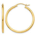 Gold Lightweight Classic Hoop Earrings - 14k Yellow Gold / 2 mm / 30 mm