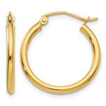 Gold Lightweight Classic Hoop Earrings - 14k Yellow Gold / 2 mm / 20 mm