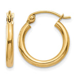 Gold Lightweight Classic Hoop Earrings - 14k Yellow Gold / 2 mm / 15 mm