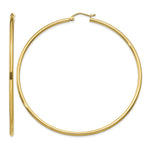 Gold Lightweight Classic Hoop Earrings - 14k Yellow Gold / 2 mm / 65 mm