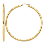 Gold Lightweight Classic Hoop Earrings - 14k Yellow Gold / 2.5 mm / 60 mm
