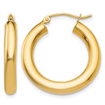Gold Lightweight Classic Hoop Earrings - 14k Yellow Gold / 4 mm / 25 mm