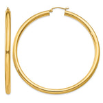 Gold Lightweight Classic Hoop Earrings - 14k Yellow Gold / 4 mm / 65 mm