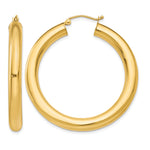 Gold Lightweight Classic Hoop Earrings - 14k Yellow Gold / 5 mm / 40 mm