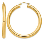 Gold Lightweight Classic Hoop Earrings - 14k Yellow Gold / 5 mm / 50 mm