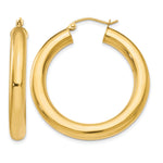 Gold Lightweight Classic Hoop Earrings - 14k Yellow Gold / 5 mm / 35 mm, 35x5mm