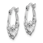 Gold Claddagh Hoop Earrings - 14k White Gold / 1.75 mm / 13.5 x 16 mm