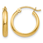 14k 2.75x12mm Round Tube Hoop Earrings