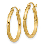 Gold Satin and Diamond-cut Hoop Earrings - 14k Yellow Gold / 2 mm / 20 mm