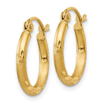 Gold Satin and Diamond-cut Hoop Earrings - 14k Yellow Gold / 2 mm / 15 mm