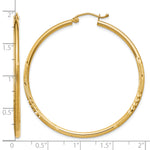 Gold Satin and Diamond-cut Hoop Earrings - 14k Yellow Gold / 2 mm / 45 mm