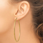 Gold Satin and Diamond-cut Hoop Earrings - 14k Yellow Gold / 2 mm / 65 mm