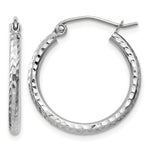 Gold Diamond-cut Classic Hoop Earrings - 14k White Gold / 2 mm / 20 mm