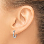 Gold Diamond-cut Classic Hoop Earrings - 14k White Gold / 2 mm / 13 mm