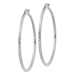 Gold Diamond-cut Classic Hoop Earrings - 14k White Gold / 2 mm / 50 mm