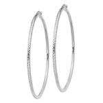 Gold Diamond-cut Classic Hoop Earrings - 14k White Gold / 2 mm / 60 mm
