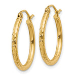 Gold Diamond-cut Classic Hoop Earrings - 14k Yellow Gold / 2 mm / 20 mm