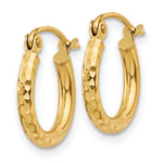 Gold Diamond-cut Classic Hoop Earrings - 14k Yellow Gold / 2 mm / 13 mm
