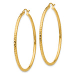 Gold Diamond-cut Classic Hoop Earrings - 14k Yellow Gold / 2 mm / 45 mm