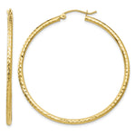 Gold Diamond-cut Classic Hoop Earrings - 14k Yellow Gold / 2 mm / 45 mm