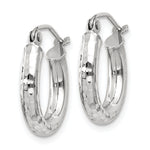 Gold Diamond-cut Classic Hoop Earrings - 14k White Gold / 3 mm / 16 mm