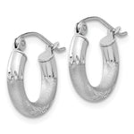 Gold Satin and Diamond-cut Hoop Earrings - 14k White Gold / 3 mm / 10 mm