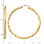 Gold Satin and Diamond-cut Hoop Earrings - 14k Yellow Gold / 3 mm / 55 mm
