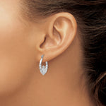 Gold Claddagh Hoop Earrings - 14k White Gold / 3.5 mm / 19 x 23 mm
