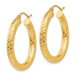 Gold Diamond-cut Classic Hoop Earrings - 14k Yellow Gold / 4 mm / 30 mm, Round