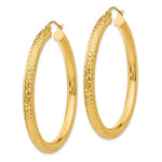 Gold Diamond-cut Classic Hoop Earrings - 14k Yellow Gold / 4 mm / 45 mm