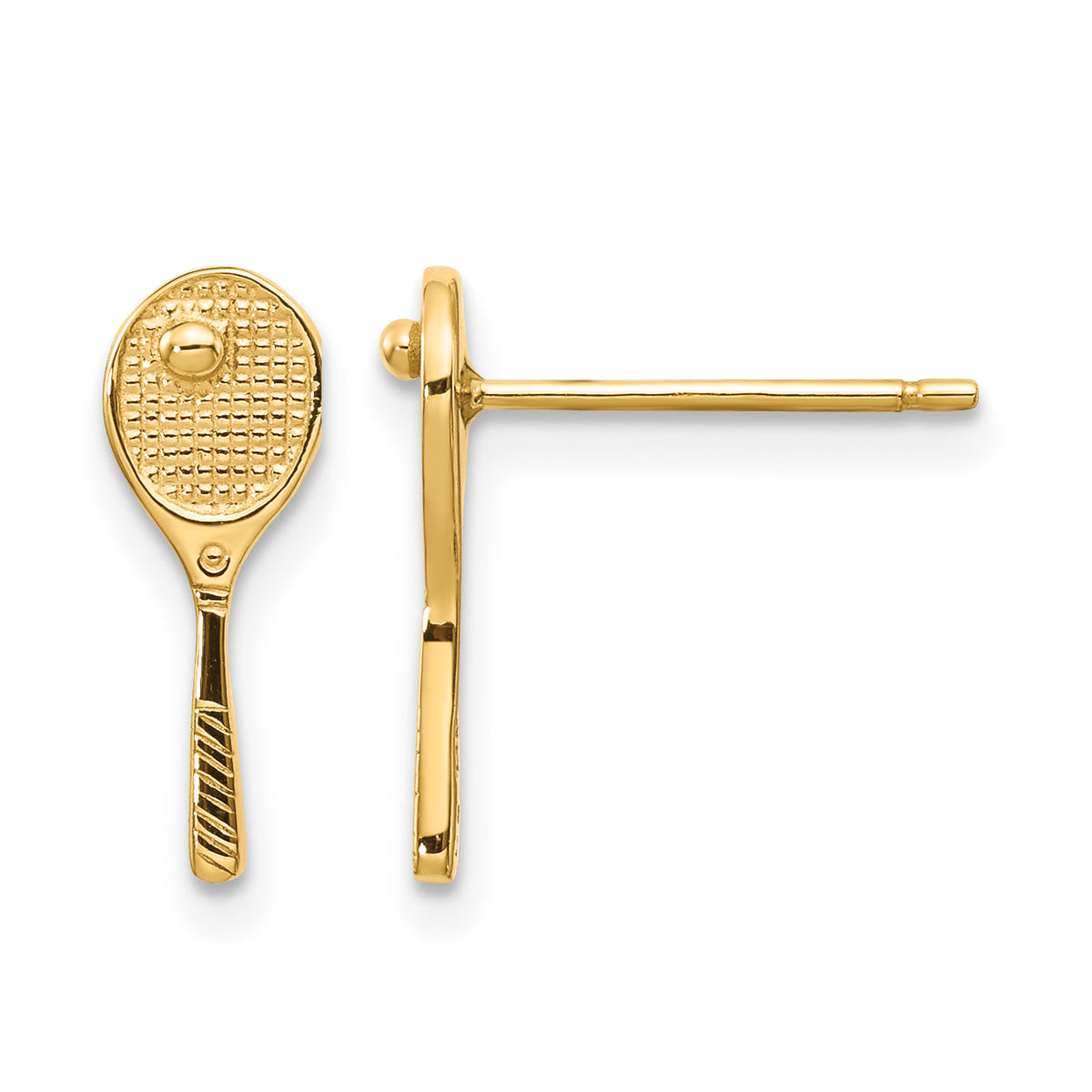 Gold Tennis Post Earrings