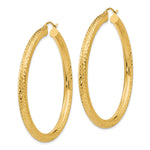 Gold Diamond-cut Classic Hoop Earrings - 14k Yellow Gold / 4 mm / 50 mm