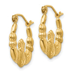 Gold Claddagh Hoop Earrings - 14k Yellow Gold / 2.5 mm / 16.5 x 19 mm