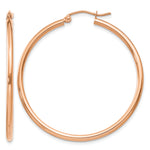 Gold Lightweight Classic Hoop Earrings - 14k Rose Gold / 2 mm / 40 mm