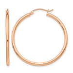 Gold Lightweight Classic Hoop Earrings - 14k Rose Gold / 2 mm / 35 mm, 35x2mm