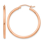 Gold Lightweight Classic Hoop Earrings - 14k Rose Gold / 2 mm / 30 mm