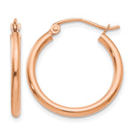 Gold Lightweight Classic Hoop Earrings - 14k Rose Gold / 2 mm / 20 mm