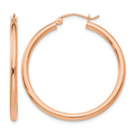 Gold Lightweight Classic Hoop Earrings - 14k Rose Gold / 2.5 mm / 35 mm, 35x2.5mm