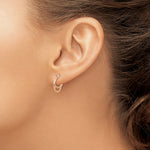 14K Rose Gold Polished Diamond-cut Hoop Earrings