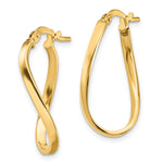 2mm Gold Oval Twisted Hoop Earrings - 14k Yellow Gold / 14 x 24 mm