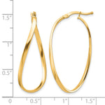 2mm Gold Oval Twisted Hoop Earrings - 14k Yellow Gold / 22 x 34 mm